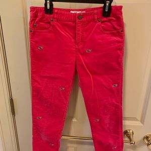 Girls Vineyard Vines size 12 pink velveteen pants